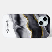 Waterverf Goud Zwart Personaliseer Case-Mate iPhone Case (Achterkant (horizontaal))