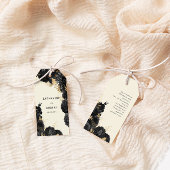 Waterverf Goud Zwart Rozen Bruiloft Gift Label Cadeaulabel