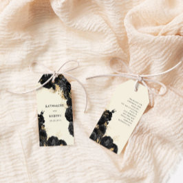 Waterverf Goud Zwart Rozen Bruiloft Gift Label Cadeaulabel