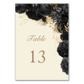 Waterverf Goud Zwart Rozen Bruiloft Kaart (Achterkant)