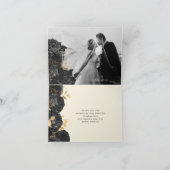 Waterverf Goud Zwart Rozen Foto Bedankkaart (Binnen)