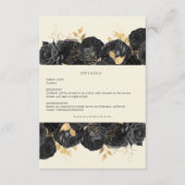 Waterverf Goud Zwart Rozen Receptie Details Kaart (Voorkant)