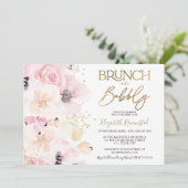 Waterverf goudbrunch vrijgezellenfeest van Floral Kaart (Staand voorkant)