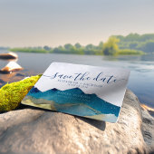 Waterverf Gouden Bergen Buiten Trouwfoto Save The Date