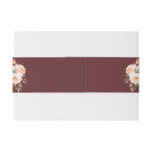 Waterverf gouden blush bloesem bruiloft buik band uitnodigingen wikkel (Achterkant Voorbeeld)