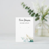 Waterverf Gouden Botanische Sieraden Oorbel Displa Visitekaartje (Staand voorkant)