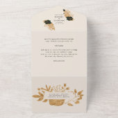 waterverf gouden bruiloft in één uitnodiging (Buitenkant)
