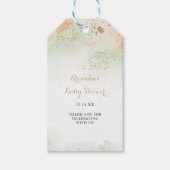 Waterverf Gouden Confetti Baby Shower  Cadeaulabel (Voorkant)