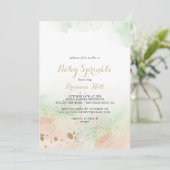 Waterverf Gouden Confetti Baby Sprinkle Kaart (Staand voorkant)
