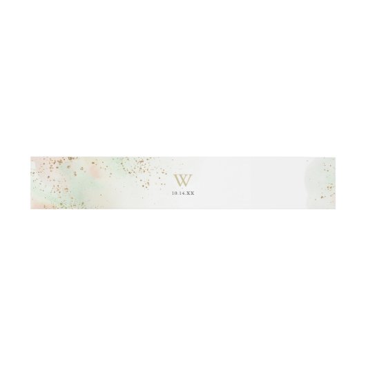 Waterverf Gouden Confetti Monogram Bruiloft Uitnodigingen Wikkel (Vlak)