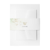 Waterverf Gouden Confetti Monogram Bruiloft Uitnodigingen Wikkel (Voorkant Voorbeeld)