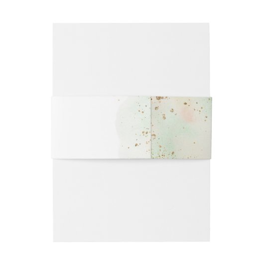 Waterverf Gouden Confetti Monogram Bruiloft Uitnodigingen Wikkel (Achterkant Voorbeeld)