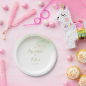 Waterverf Gouden Confetti Trouwtaart Papieren Bordje (Feest)