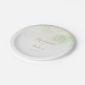 Waterverf Gouden Confetti Trouwtaart Papieren Bordje (Gekanteld)