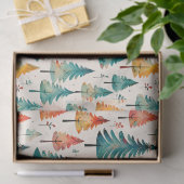 Waterverf gouden en groene kerstbomen tissuepapier (Geschenk)