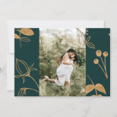 Waterverf gouden en groene Rozen veranderen de dat Kaart (Achterkant)