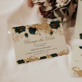 Waterverf gouden en groene Rozen veranderen de dat Kaart