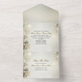 Waterverf Gouden Eucalyptus Foliage Huwelijk Glanz All In One Uitnodiging (Binnen)