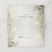 Waterverf Gouden Eucalyptus Foliage Huwelijk Glanz Plaatskaartje (Buitenkant ongevouwen)