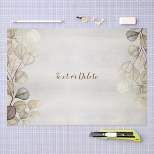 Waterverf Gouden Eucalyptusblad Glanzend Elegant Tissuepapier (Craft)