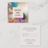 waterverf gouden faux folie moderne Loyalty Kaart Vierkante Visitekaartje (Voorkant / Achterkant)