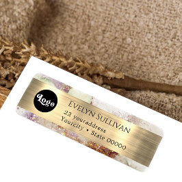 Waterverf gouden folie logo terugzendadres label