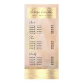 Waterverf Gouden Folie Prijs Blush Roze Elegant Reclamekaart (Voorkant)
