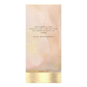 Waterverf Gouden Folie Prijs Blush Roze Elegant Reclamekaart (Achterkant)