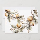 Waterverf gouden gebladerte foto kerst feestdagenkaart (Achterkant)