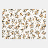 Waterverf gouden gebladerte kerst inpakpapier vel (Voorkant)