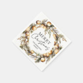 Waterverf gouden gebladerte kerstfeest servet (Hoek)