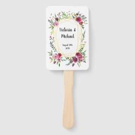 waterverf gouden geometrische bloemenbruiloft Hand Handwaaier