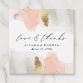 Waterverf gouden geometrische bruiloft bedankjes labels (Voorkant)