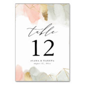 Waterverf gouden geometrische bruiloft kaart (Voorkant)