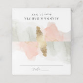 Waterverf gouden geometrische bruiloft met Blush e Plaatskaartje (Buitenkant ongevouwen)