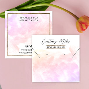 Waterverf gouden glitter armband oorbellen display vierkante visitekaartje