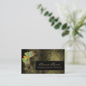 *~* Waterverf gouden glitter vergulde vlinder Visitekaartje (Staand voorkant)