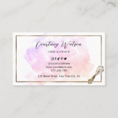 Waterverf Gouden Glitter Whisk Bakkerij Chef Cater Visitekaartje (Achterkant)