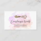 Waterverf Gouden Glitter Whisk Bakkerij Chef Cater Visitekaartje (Voorkant)