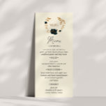 Waterverf Gouden Groene Rozen Bruiloft Menu Kaart<br><div class="desc">Ons 'Waterverf gouden Rozen bruiloft' collectie heeft rijke waterverf achtergronden in smaragd en saffier met rozen in dezelfde kleuren en gouden gebladerte. Decoratieve letters maken deel uit van een aangepast script,  maar kunnen op uw verzoek in een monogramontwerp worden opgenomen. Bekijk onze winkel voor meer objecten van dit collectie.</div>
