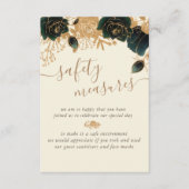 Waterverf Gouden Groene Rozen Veiligheidsmaatregel Informatiekaartje (Voorkant)