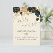 Waterverf Gouden Groene Rozen Veiligheidsmaatregel Informatiekaartje (Staand voorkant)