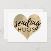 Waterverf Gouden Hart Knuffels Sturen Briefkaart (Voorkant / Achterkant)