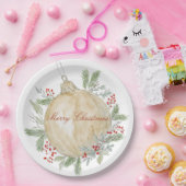 Waterverf Gouden Kerstversiering Papieren Bordje (Feest)