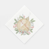 Waterverf Gouden Kerstversiering Servet (Hoek)