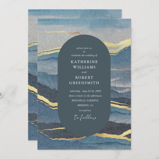 waterverf gouden landschap Weddenschap Kaart (Voorkant / Achterkant)