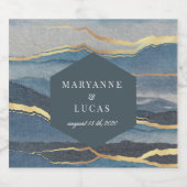 waterverf gouden landschapswijn sparkling wijnetiket (Enkel label)