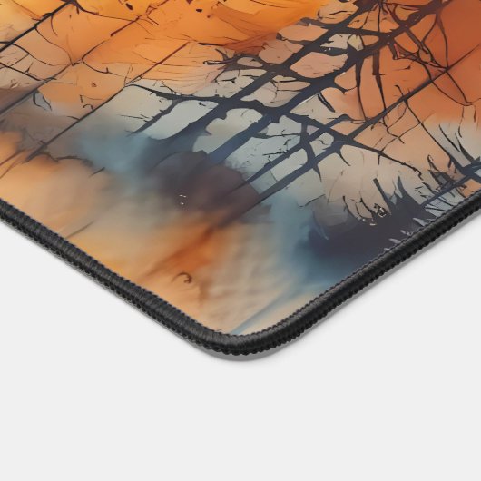 Waterverf Gouden lariks en kleurrijke dalen Bureaumat (Hoek)