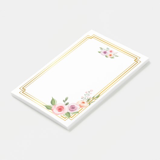 Waterverf & gouden Lijst stijl Post-it® Notes (Schuin)