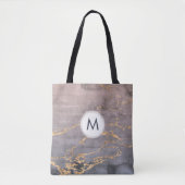 Waterverf & Gouden Monogram Tote Bag (Voorkant)